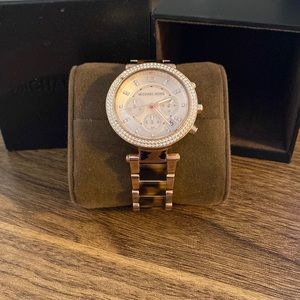 Michael Kors Parker Stainless Steel Watch With Glitz Accents